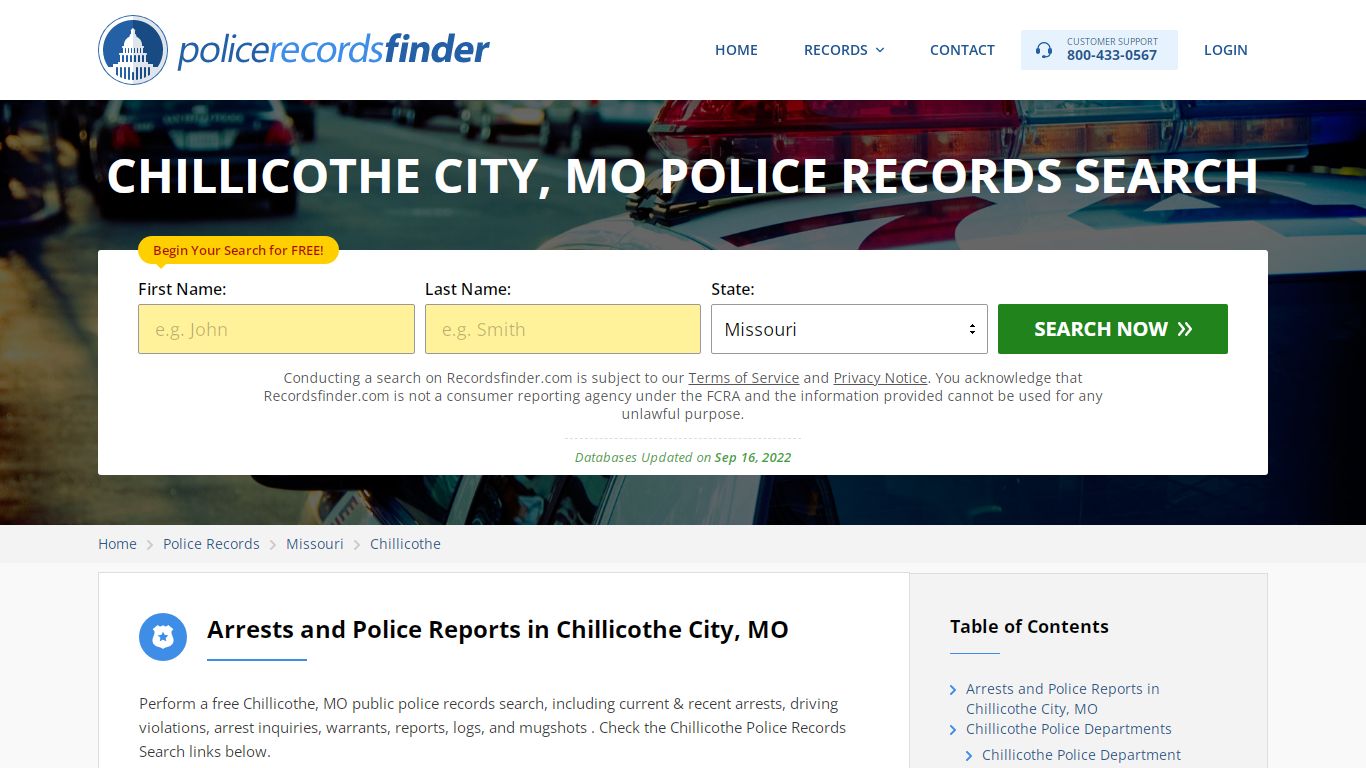 CHILLICOTHE CITY, MO POLICE RECORDS SEARCH - RecordsFinder