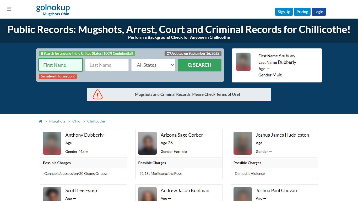 Mugshots Chillicothe, Arrest Records Chillicothe - GoLookUp